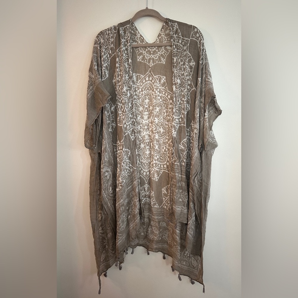 Lulu Bikini Kimono Beach Cover Up with Tassels